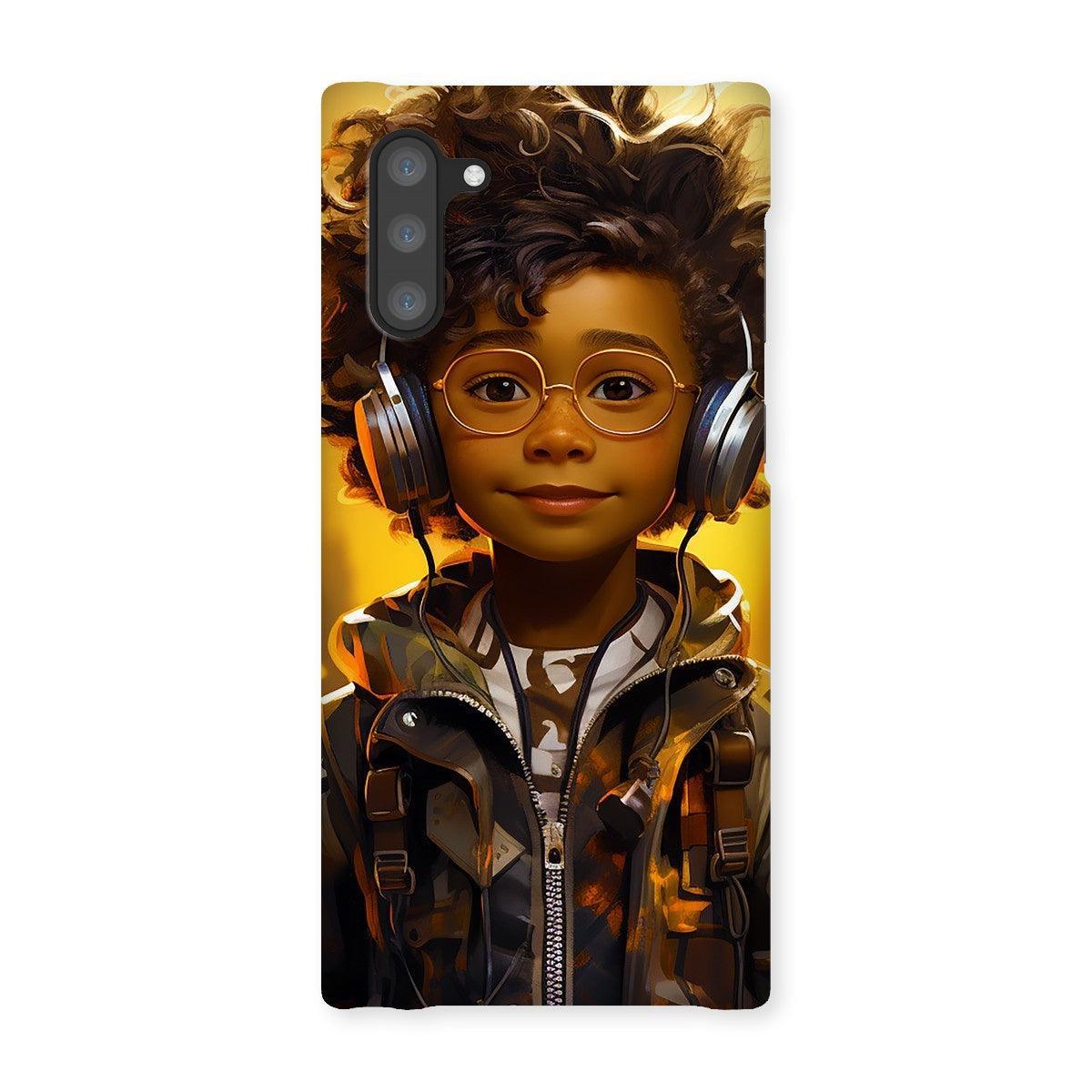 Little Boy Dino Dream Earphone: MelanatedMe Adventures by D'Sare Snap Phone Case - D'Sare 