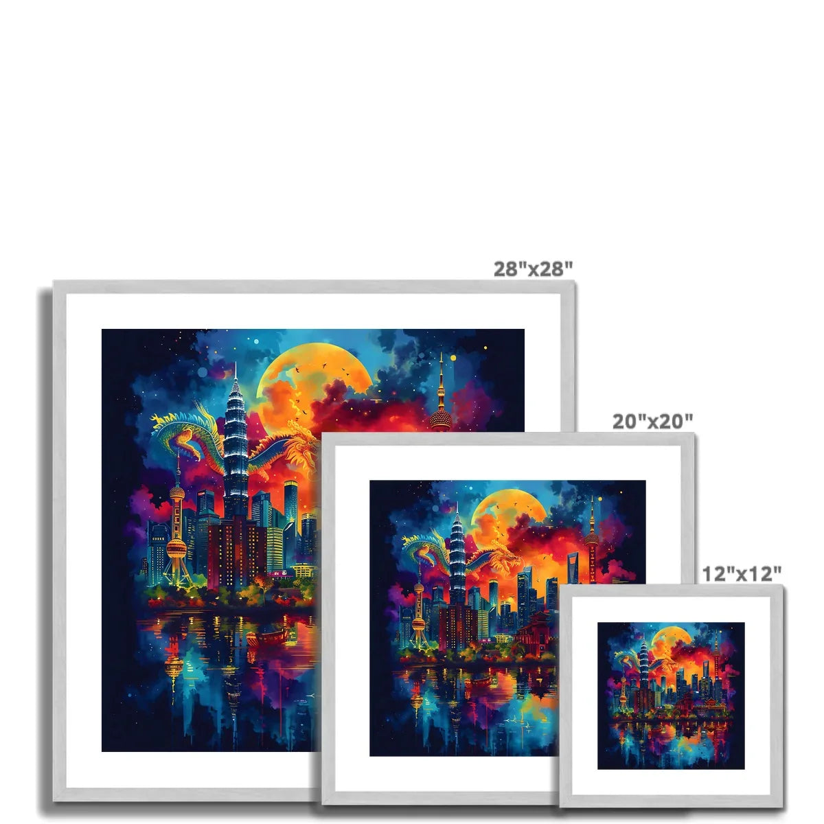 2024 Year Of The Dragon Celebration Antique Framed & Mounted Print - D'Sare