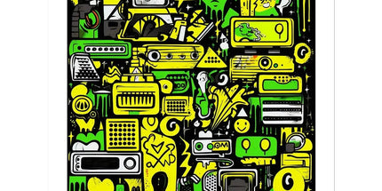 Graffiti Green and Yellow Abstract: A Dive into Vibrant Urban Art Sticker by Prodigi