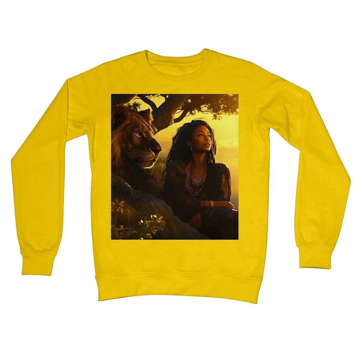 Empress Divine: The Black Feminine & Lion of Judah Legacy Crew Neck Sweatshirt - D'Sare 