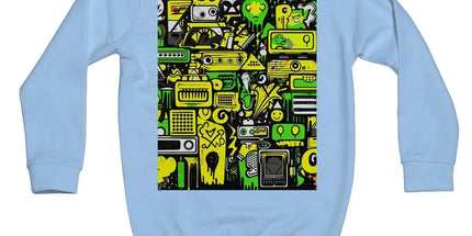 Graffiti Green and Yellow Abstract: A Dive into Vibrant Urban Art Kids Sweatshirt by Prodigi