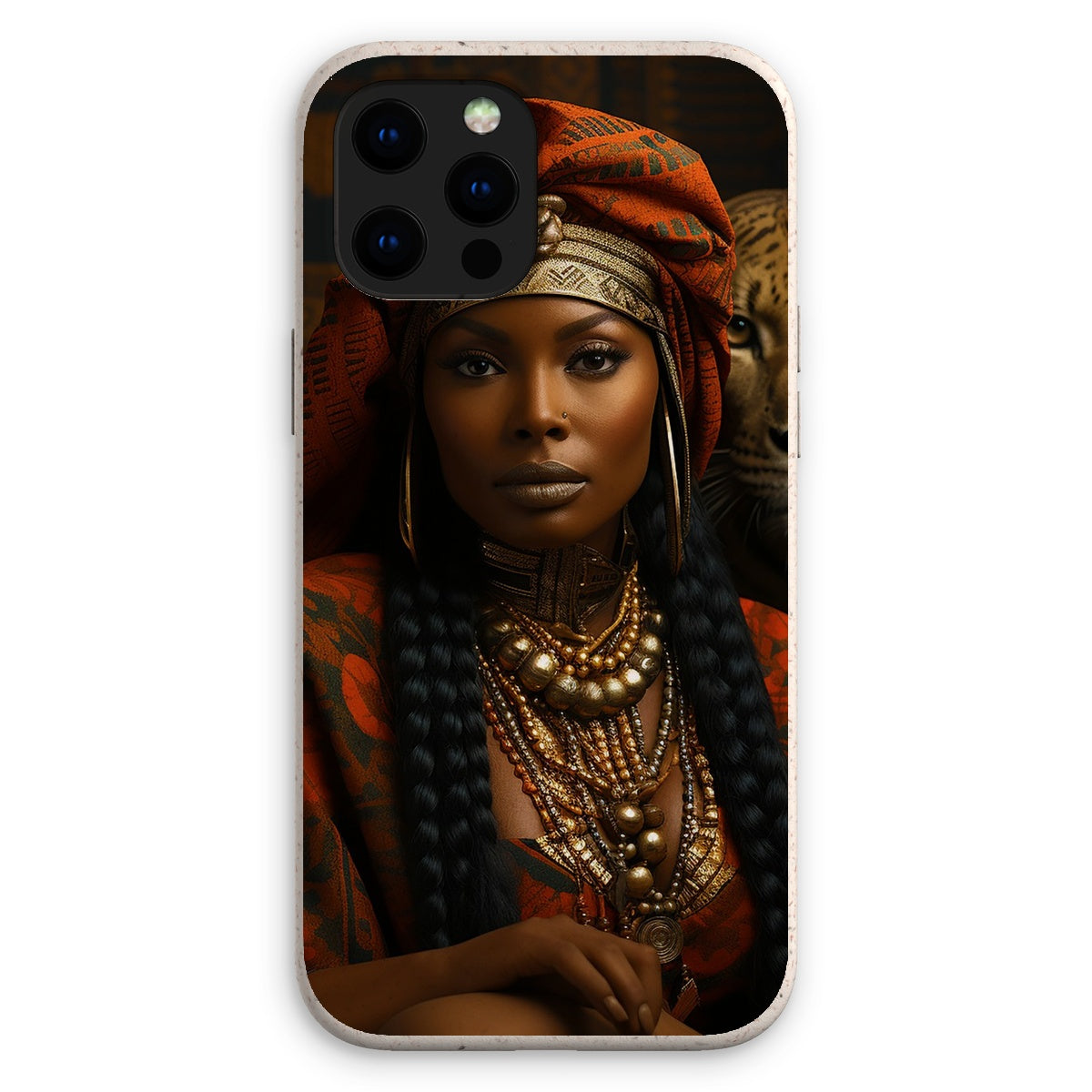 Empress Ebony Leopard Luxe MelanatedME Eco Phone Case - D'Sare