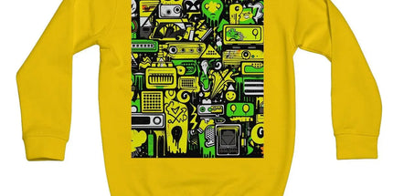 Graffiti Green and Yellow Abstract: A Dive into Vibrant Urban Art Kids Sweatshirt by Prodigi