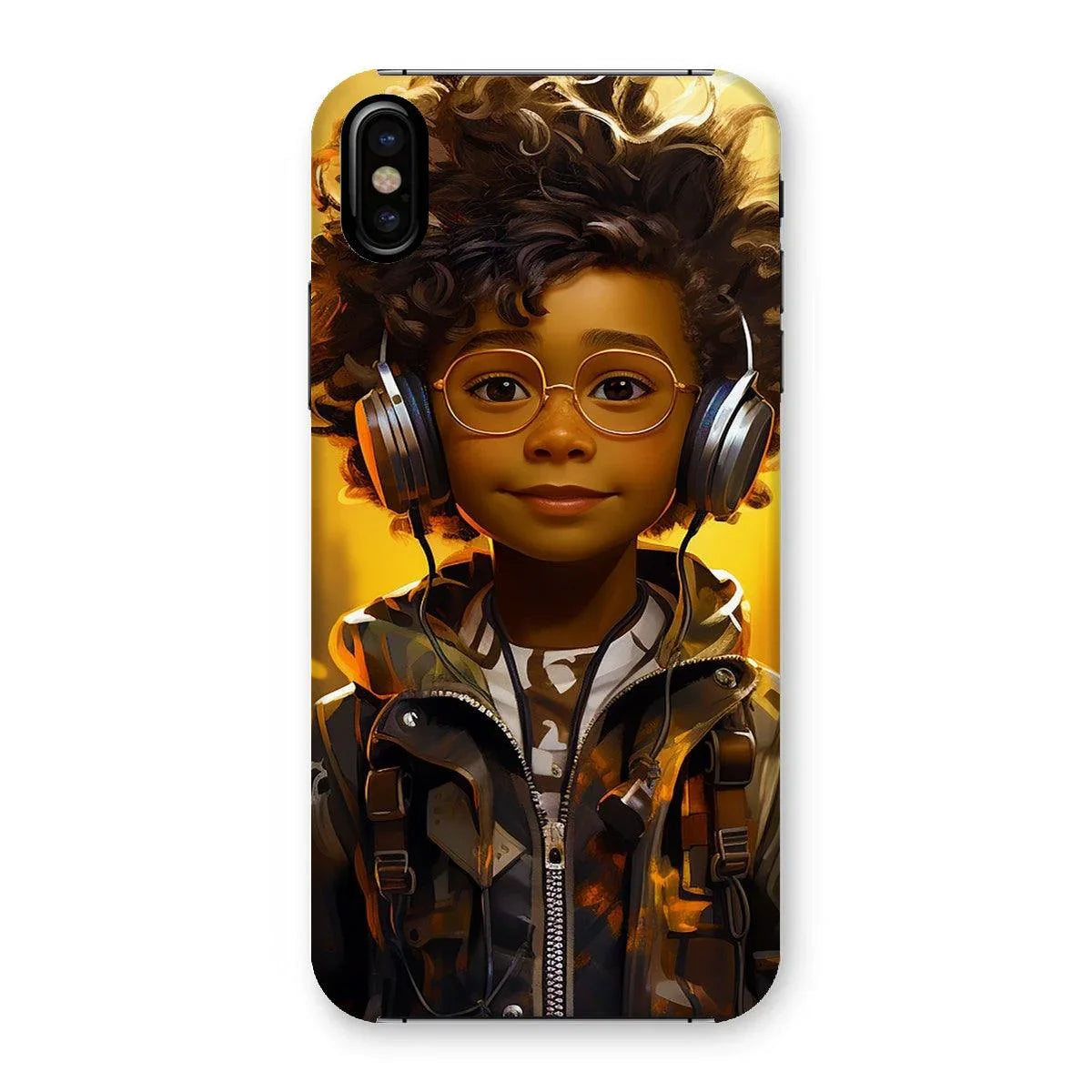 Little Boy Dino Dream Earphone: MelanatedMe Adventures by D'Sare Snap Phone Case - D'Sare 