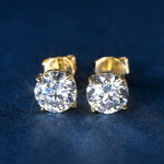 10k Gold 6mm Moissanite Diamond Stud Earrings - D'Sare