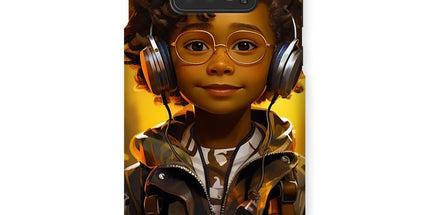 Little Boy Dino Dream Earphone: MelanatedMe Adventures by D'Sare Snap Phone Case - D'Sare 