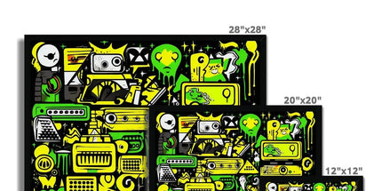Graffiti Green and Yellow Abstract: A Dive into Vibrant Urban Art Framed Print by Prodigi