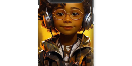 Little Boy Dino Dream Earphone: MelanatedMe Adventures by D'Sare Tough Phone Case by Prodigi