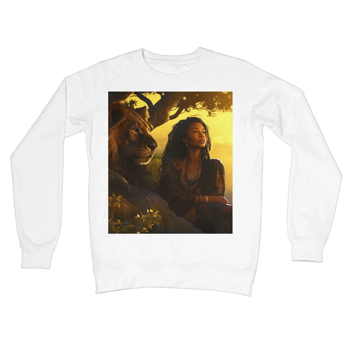 Empress Divine: The Black Feminine & Lion of Judah Legacy Crew Neck Sweatshirt - D'Sare 