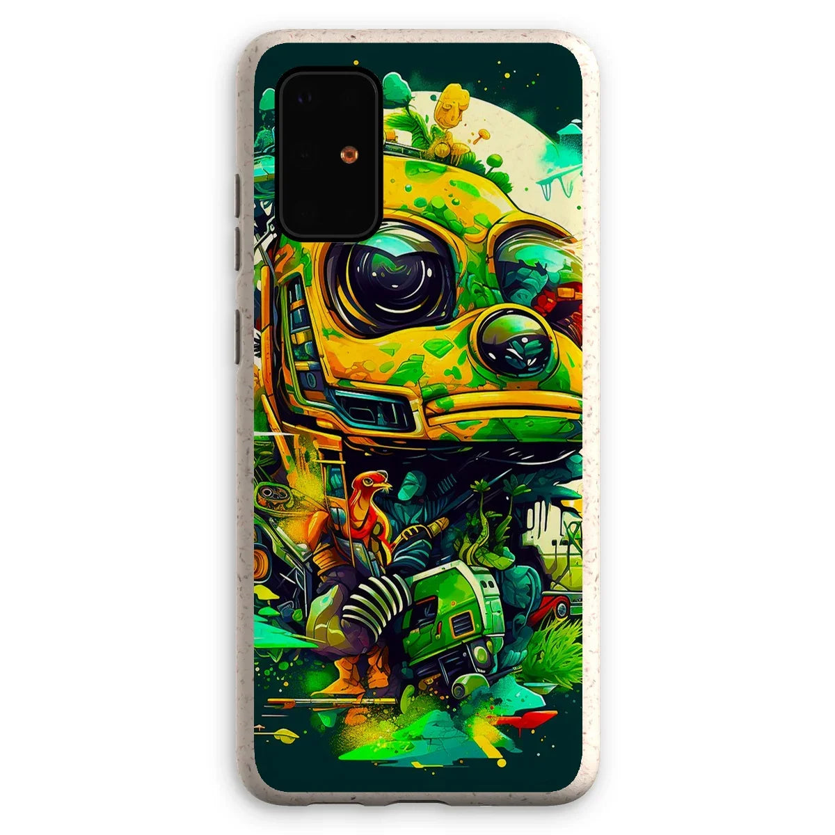 Mechanical Muse: Vibrant Graffiti Odyssey in Surreal Auto Wonderland Eco Phone Case - D'Sare