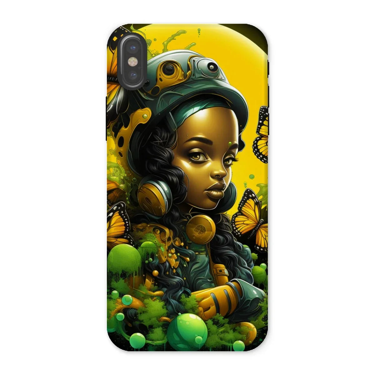 Monarch Butterfly Urban Fantasy Art Print - Afrofuturistic Girl with Butterflies Tough Phone Case - D'Sare