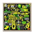 Graffiti Green and Yellow Abstract: A Dive into Vibrant Urban Art Budget Framed Poster by Prodigi