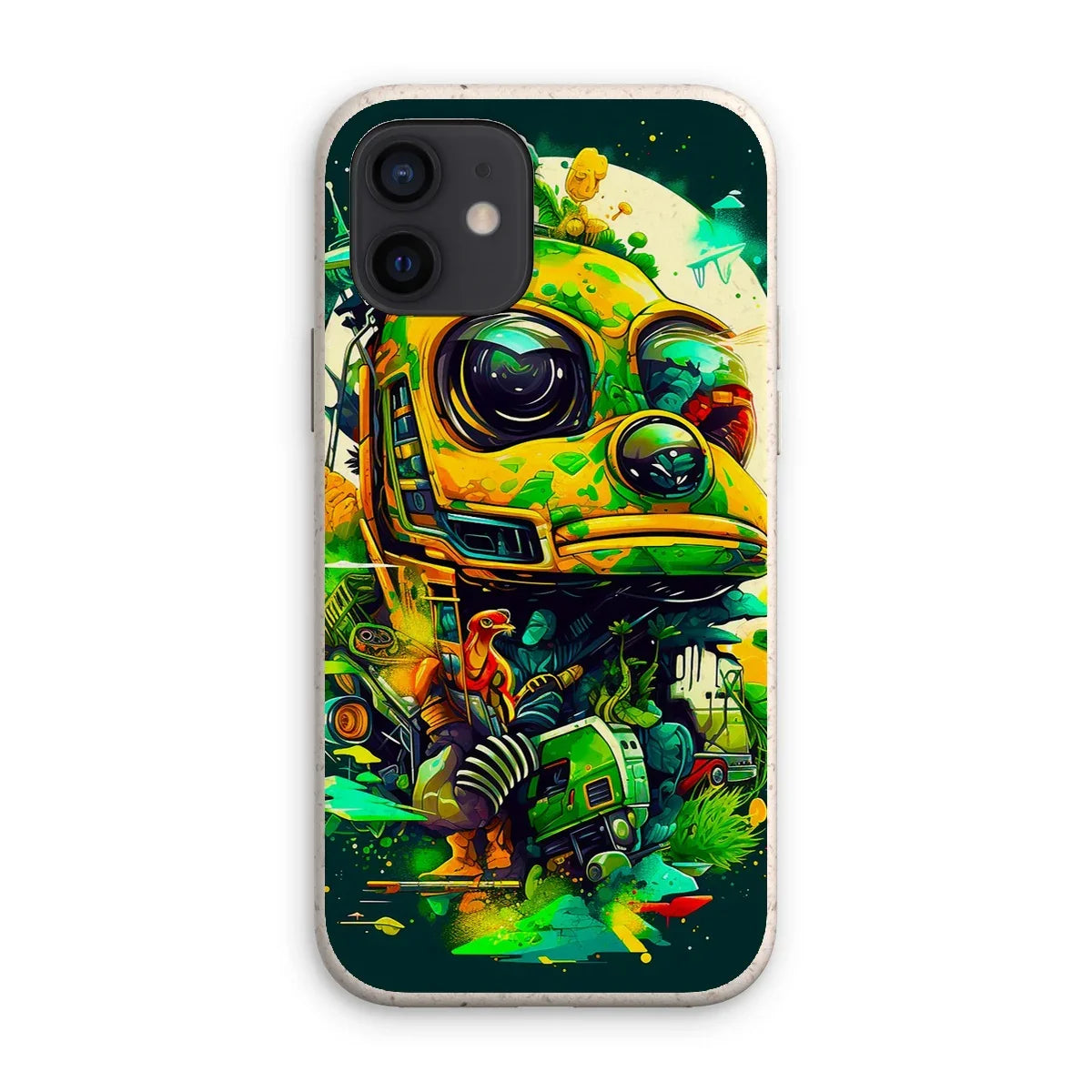 Mechanical Muse: Vibrant Graffiti Odyssey in Surreal Auto Wonderland Eco Phone Case - D'Sare