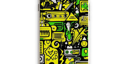 Graffiti Green and Yellow Abstract: A Dive into Vibrant Urban Art Eco Phone Case - D'Sare 
