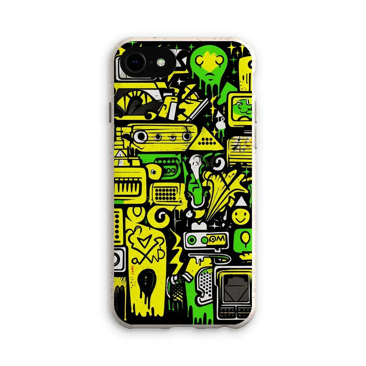 Graffiti Green and Yellow Abstract: A Dive into Vibrant Urban Art Eco Phone Case - D'Sare 