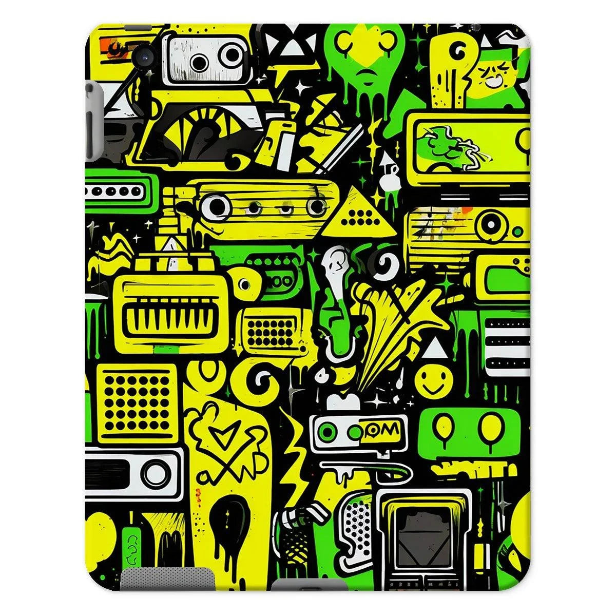 Graffiti Green and Yellow Abstract: A Dive into Vibrant Urban Art Tablet Cases - D'Sare 