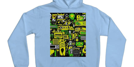 Graffiti Green and Yellow Abstract: A Dive into Vibrant Urban Art Kids Hoodie by Prodigi