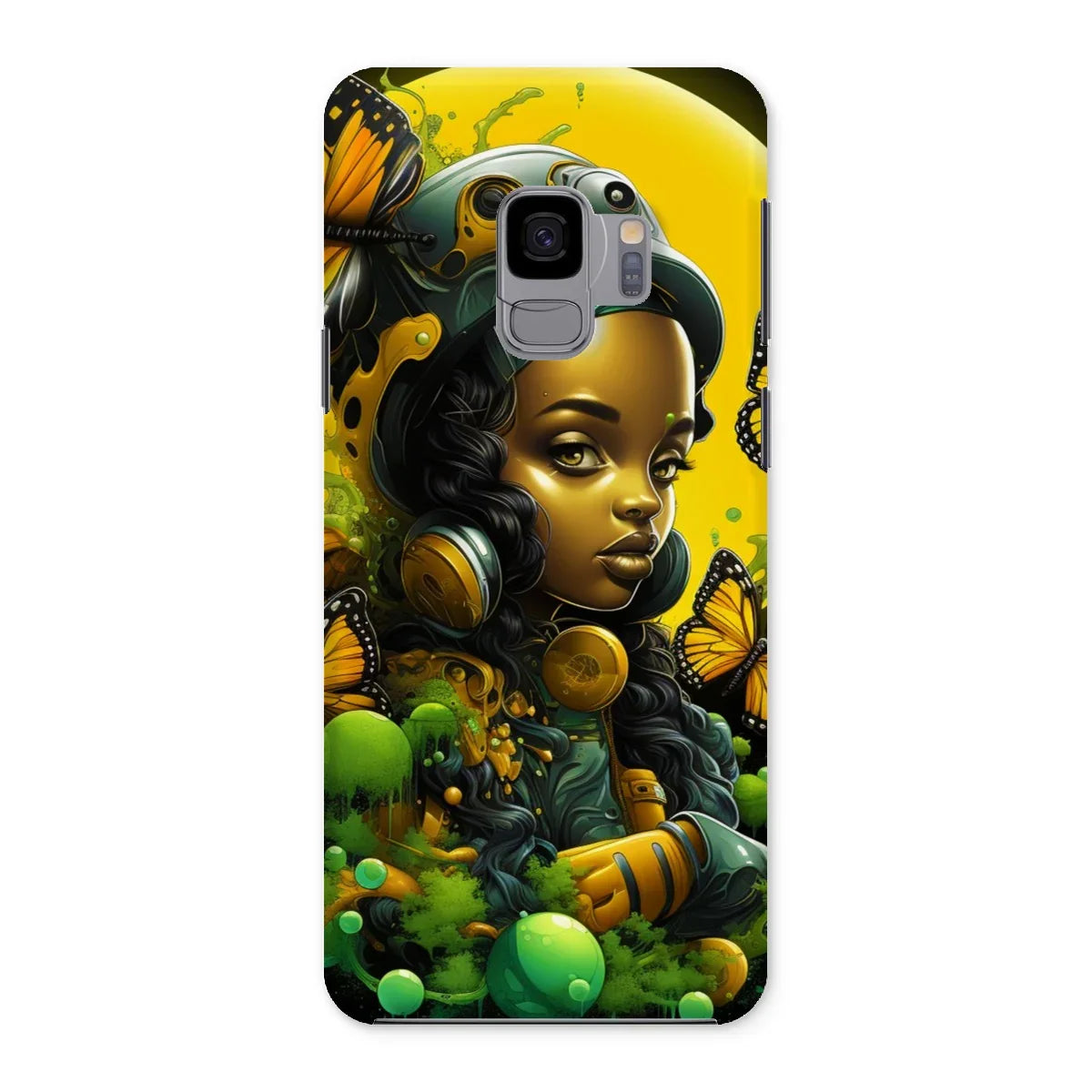 Monarch Butterfly Urban Fantasy Art Print - Afrofuturistic Girl with Butterflies Snap Phone Case - D'Sare