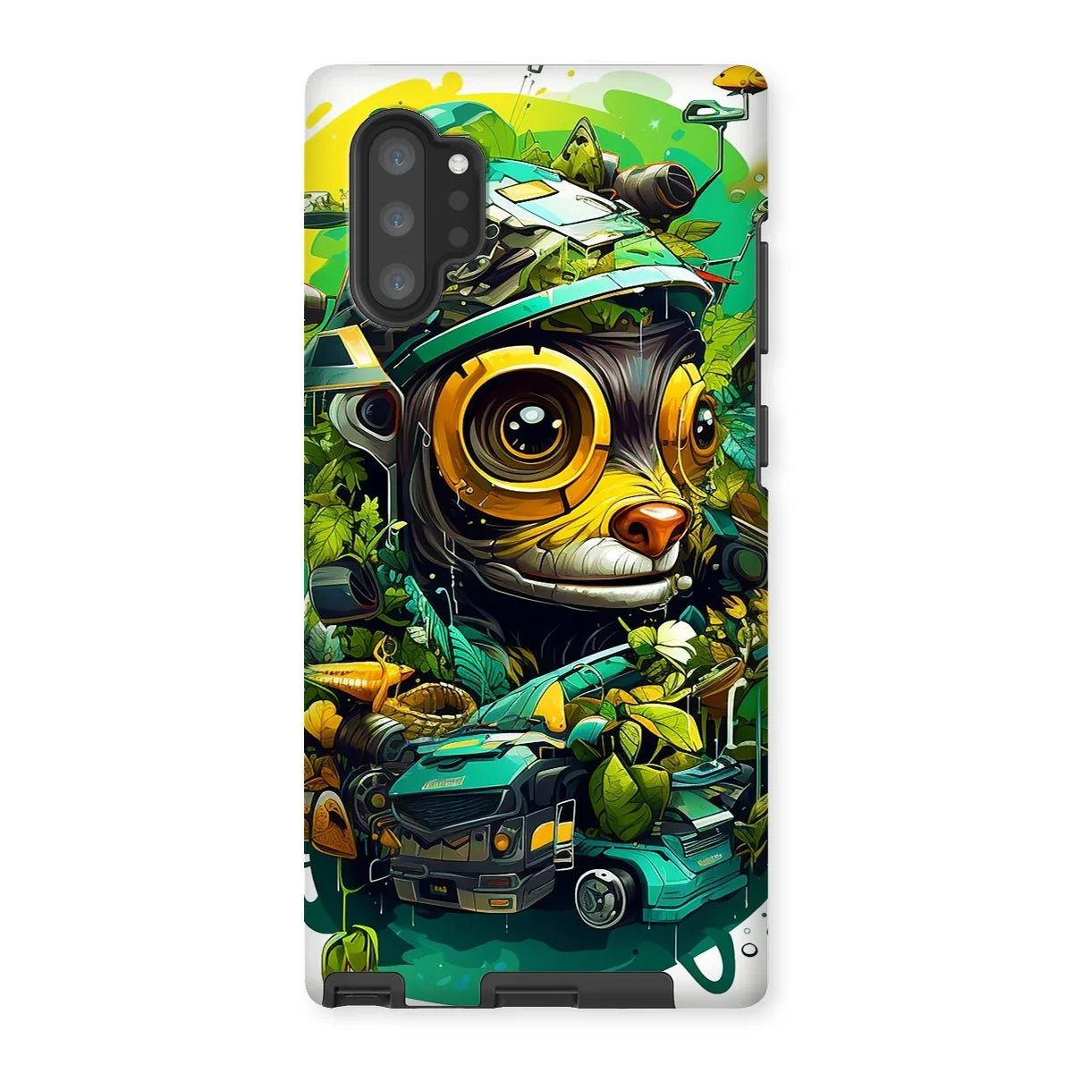 Nature's Resilience: Surreal Auto-Forest Artwork - Whimsical Raccoon and Greenery Infused Car  Tough Phone Case - D'Sare