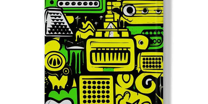 Graffiti Green and Yellow Abstract: A Dive into Vibrant Urban Art Hardback Journal by Prodigi
