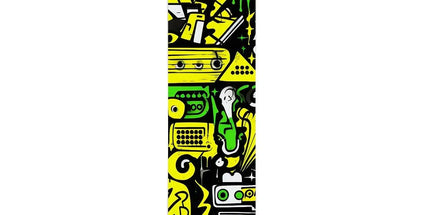 Graffiti Green and Yellow Abstract: A Dive into Vibrant Urban Art Wall Height Chart by Prodigi