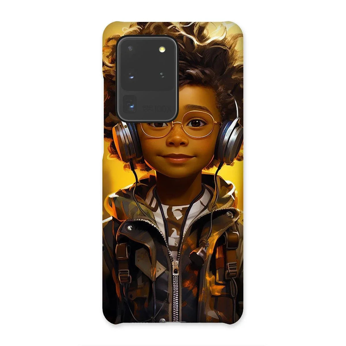 Little Boy Dino Dream Earphone: MelanatedMe Adventures by D'Sare Snap Phone Case - D'Sare 