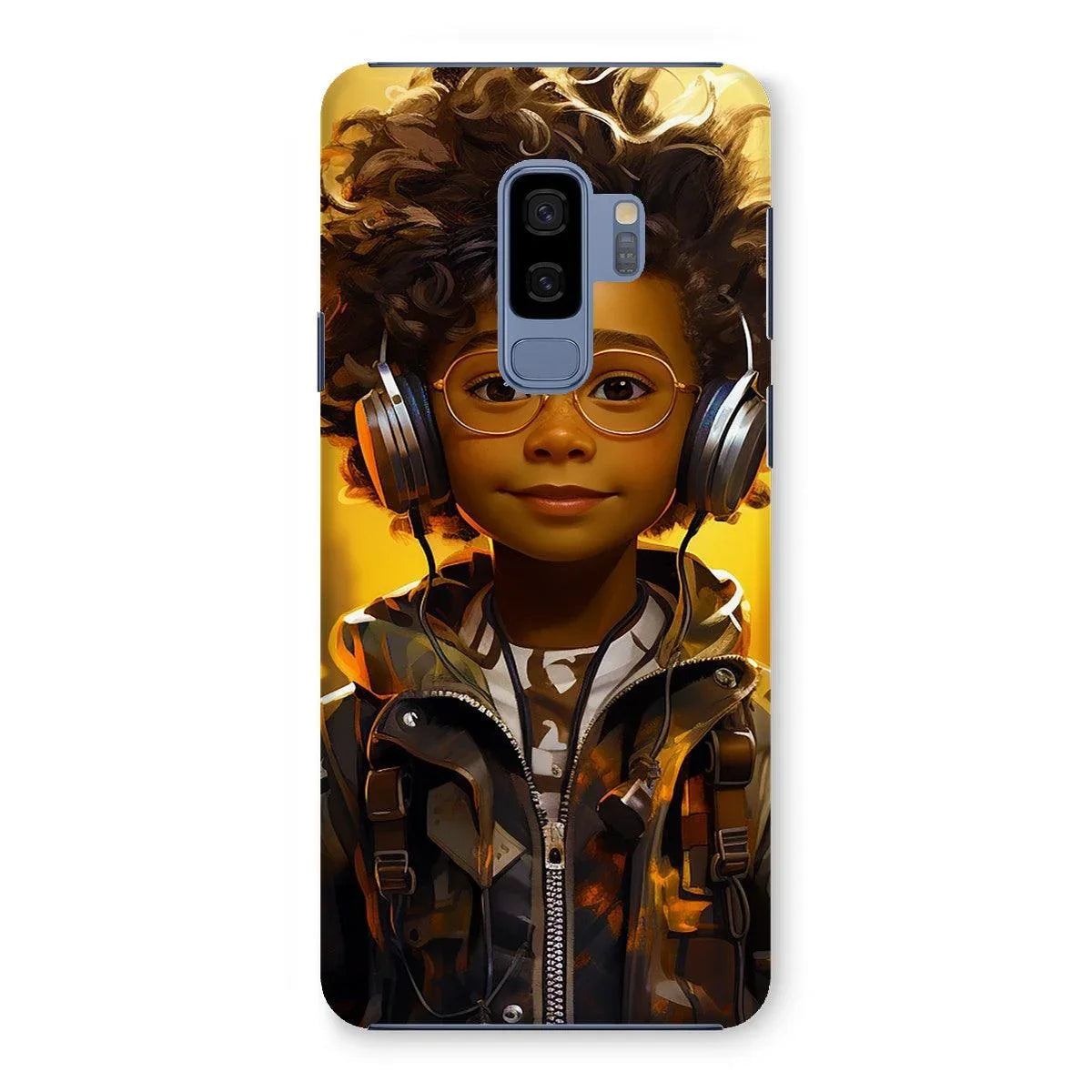 Little Boy Dino Dream Earphone: MelanatedMe Adventures by D'Sare Snap Phone Case - D'Sare 