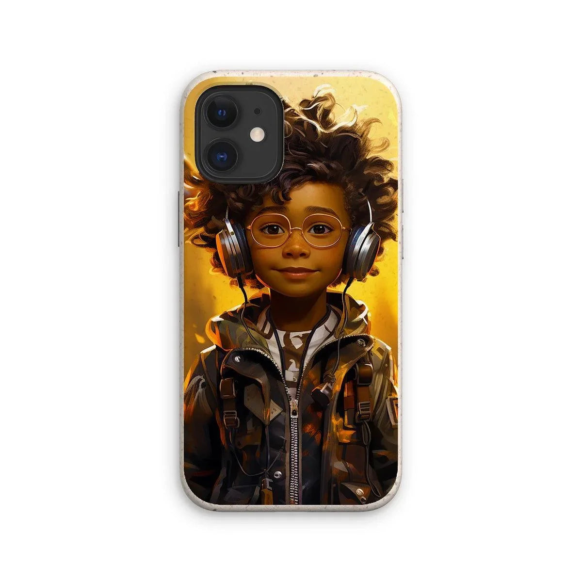 Little Boy Dino Dream Earphone: MelanatedMe Adventures by D'Sare Eco Phone Case - D'Sare 