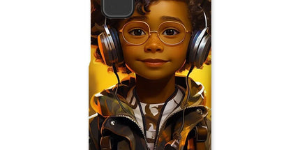 Little Boy Dino Dream Earphone: MelanatedMe Adventures by D'Sare Snap Phone Case - D'Sare 