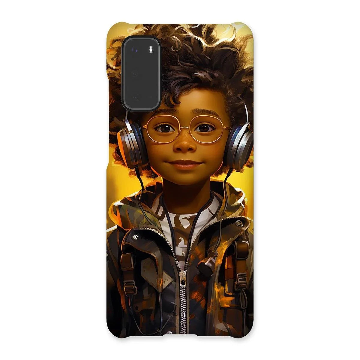 Little Boy Dino Dream Earphone: MelanatedMe Adventures by D'Sare Snap Phone Case - D'Sare 
