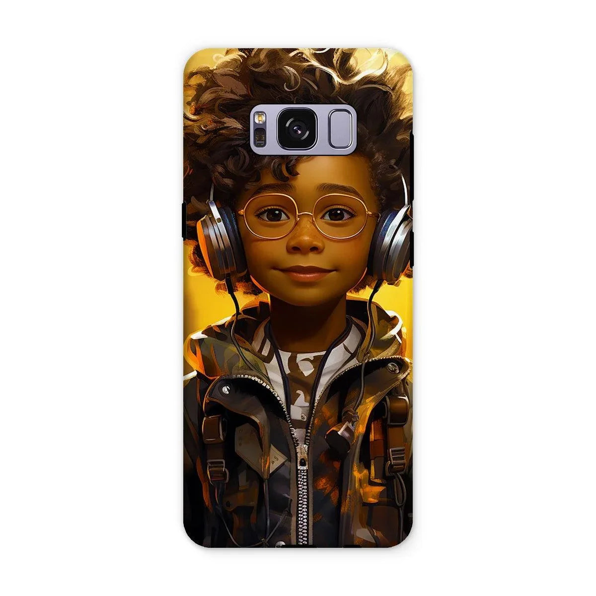 Little Boy Dino Dream Earphone: MelanatedMe Adventures by D'Sare Tough Phone Case - D'Sare 