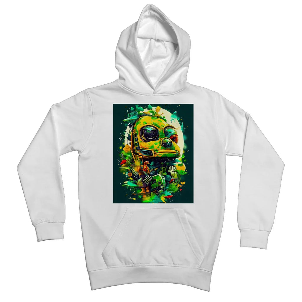 Mechanical Muse: Vibrant Graffiti Odyssey in Surreal Auto Wonderland Kids Hoodie - D'Sare
