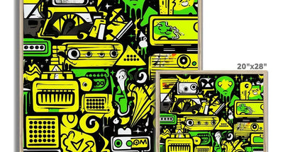 Graffiti Green and Yellow Abstract: A Dive into Vibrant Urban Art Framed Print by Prodigi