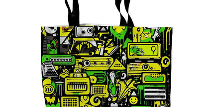 Graffiti Green and Yellow Abstract: A Dive into Vibrant Urban Art Canvas Tote Bag by Prodigi