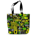 Graffiti Green and Yellow Abstract: A Dive into Vibrant Urban Art Canvas Tote Bag - D'Sare 