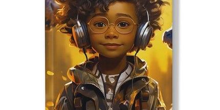 Little Boy Dino Dream Earphone: MelanatedMe Adventures by D'Sare Hardback Journal by Prodigi