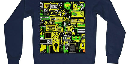 Graffiti Green and Yellow Abstract: A Dive into Vibrant Urban Art Crew Neck Sweatshirt by Prodigi