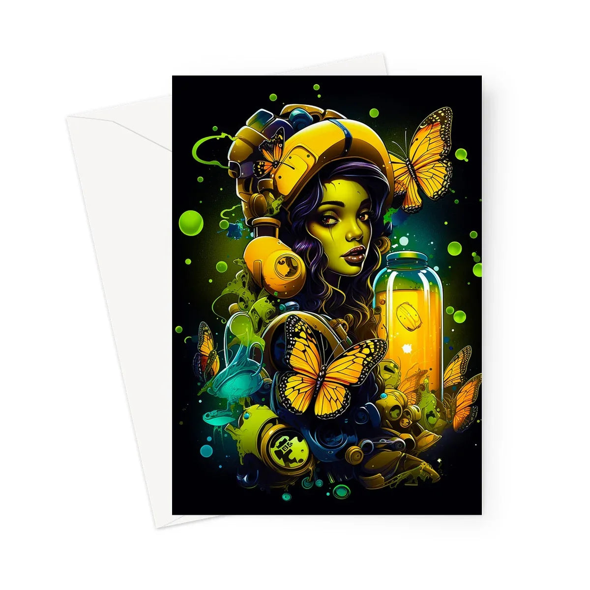 Bioluminescent Dreams | Monarch Butterfly Alchemist | Vibrant Fantasy  Greeting Card - D'Sare