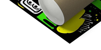 Graffiti Green and Yellow Abstract: A Dive into Vibrant Urban Art Hahnemühle German Etching Print by Prodigi