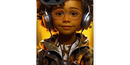 Little Boy Dino Dream Earphone: MelanatedMe Adventures by D'Sare Snap Phone Case - D'Sare 