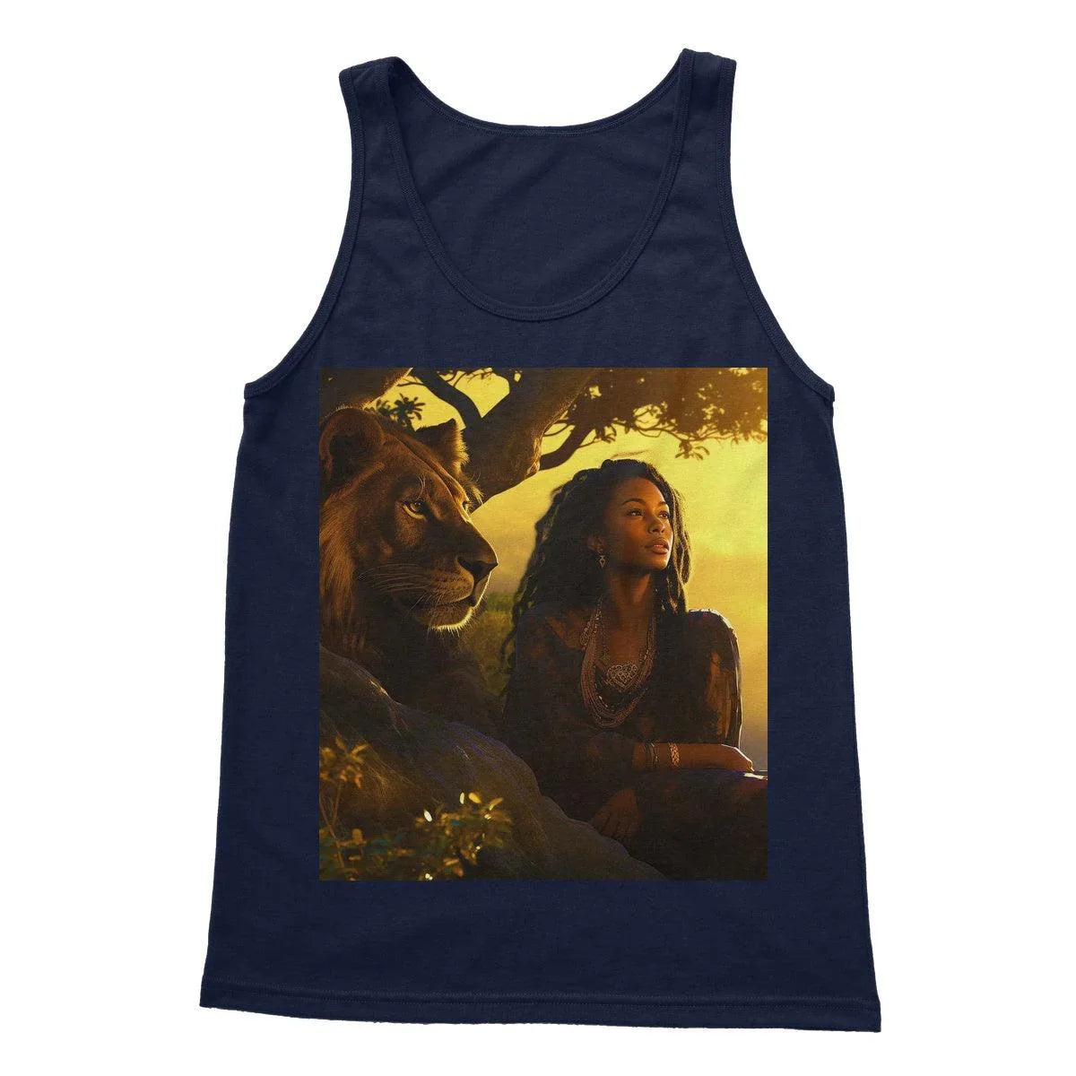 Empress Divine: The Black Feminine & Lion of Judah Legacy Softstyle Tank Top - D'Sare 