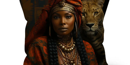 Empress Ebony Leopard Luxe MelanatedME Cushion - D'Sare