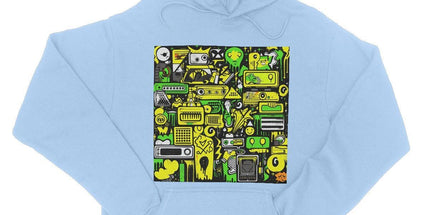 Graffiti Green and Yellow Abstract: A Dive into Vibrant Urban Art College Hoodie by Prodigi
