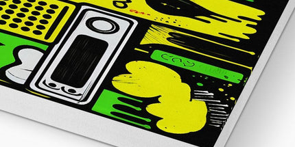 Graffiti Green and Yellow Abstract: A Dive into Vibrant Urban Art Eco Canvas by Prodigi