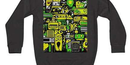 Graffiti Green and Yellow Abstract: A Dive into Vibrant Urban Art Kids Sweatshirt by Prodigi