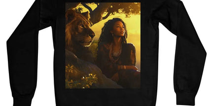 Empress Divine: The Black Feminine & Lion of Judah Legacy Crew Neck Sweatshirt - D'Sare 