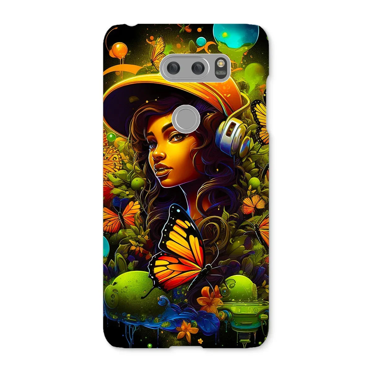 Urban Girl Neon Butterfly Headphone Pop Snap Phone Case - D'Sare