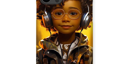 Little Boy Dino Dream Earphone: MelanatedMe Adventures by D'Sare Snap Phone Case - D'Sare 