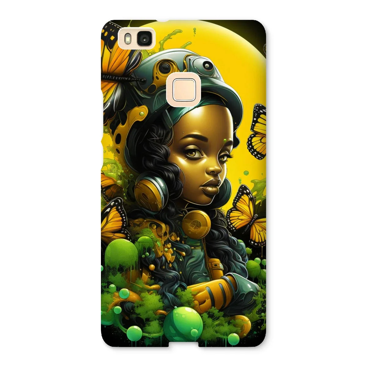 Monarch Butterfly Urban Fantasy Art Print - Afrofuturistic Girl with Butterflies Snap Phone Case - D'Sare