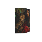 Savannah Elegance: Majestic Leopard & Regal Red Room Divider/ Screen